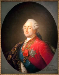 Portret van Lodewijk XVI (1754-1793), koning van Frankrijk. Schilderij uit het atelier van Antoine Francois Callet. 1786. Afmetingen: 0.915 x 0.730 m. Parijs, Musee Carnavalet