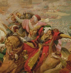 Murat verslaat het Turkse leger bij Aboukir op 25 juli 1799 (detail), c.1805