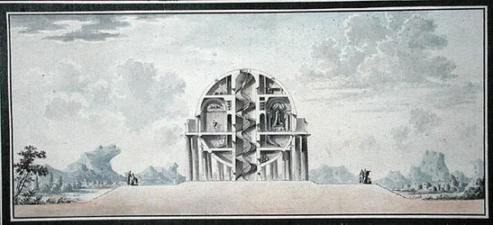 Ontwerp voor een huis voor een kosmopoliet, 1783 (detail)