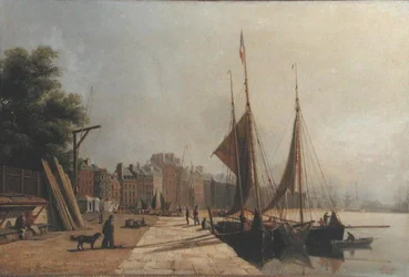 Vroege Ochtend aan de Kade, Le Havre, c.1853