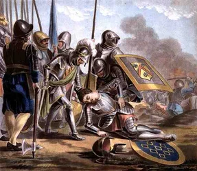 Dood van Carcado, gegraveerd door Jean Baptiste Morret