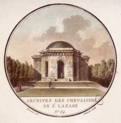 Archieven van de ridders van Saint Lazarus in Parijs. In pittoreske uitzichten van de belangrijkste gebouwen van Parijs door Sergeant