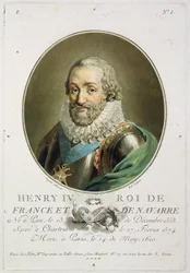 Portret van Hendrik IV, Koning van Frankrijk en Navarra (1553-1610) gegraveerd door Ride