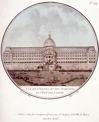 Zicht op het regionaal hotel des Invalides aan de Seine-kant, Parijs. In schilderachtige uitzichten van de belangrijkste gebouwen van Parijs door Sergeant