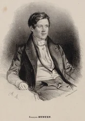 Portret van de pianist en componist Franz Hünten 1793-1878