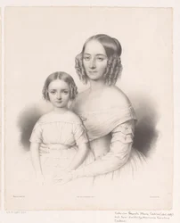 Portret van Catharina Petronella Maria Cochius met haar dochter