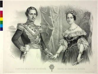 Koningin van Spanje en haar echtgenoot Franz Isabella II