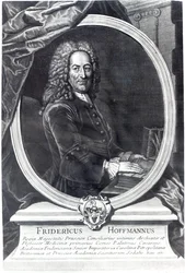 Friedrich Hoffmann, gegraveerd door F.G. Wolffgang, 1735