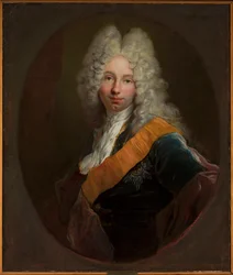 Friedrich Wilhelm Kettler (1692-1711) (Portret van een man met een pruik en de Orde van de Zwarte Adelaar)
