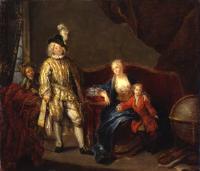 De kapitein van de Zwitserse Garde von Erlach met zijn familie