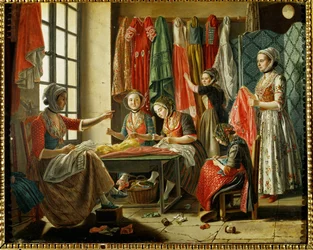 Naaiatelier in Arles ... (olieverf op doek)