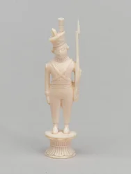 Witte pion, schaakstuk, India, circa 1820