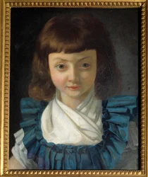 Portret van de dauphin, toekomstige Lodewijk XVII. Schilderij door Antoine Vestier. Rond 1792