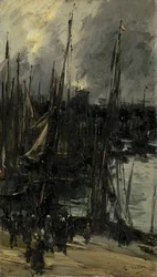 Havenzicht in Duinkerke (of Dieppe?)