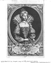 Francoise-Marguerite de Silly (1584-1626) gegraveerd door Claude Duflos (1665-1727)