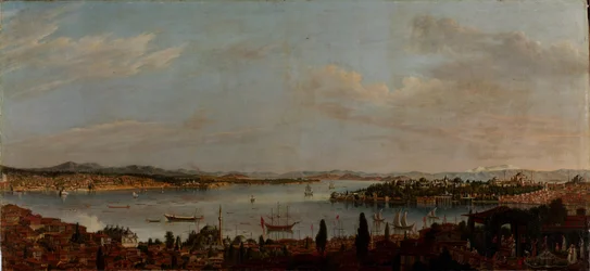 Panoramisch uitzicht op Istanbul, tweede helft van de 18e eeuw