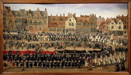 Processie van de Maagden van de Zavel in Brussel, ca.1635-40 (olieverf op triplex)