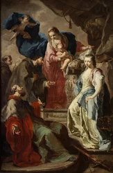 De Maagd Maria met vier heiligen
