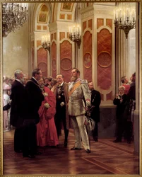 De kroonprins Wilhelm van Pruisen op het hofbal