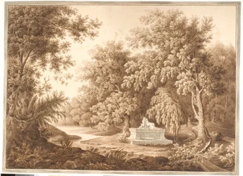 Park met een grafmonument