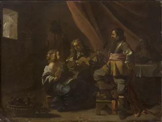 Dutch: Musicerend gezelschap in een interieur Concert