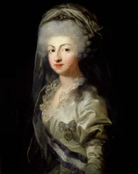 Portret van prinses Maria Carolina van Bourbon met diadeem