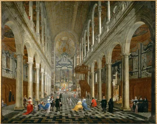 Interieur van de Jezuïetenkerk in Antwerpen (schilderij op doek)