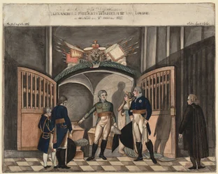 Bij de as van Frederik de Grote. Tsaar Alexander I, Koning Frederik Willem III en Louise van Pruisen