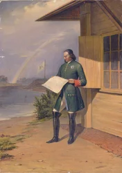 Peter I aan de oever van de Neva-rivier, 1843