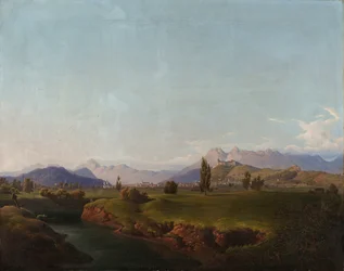 Ljubljana vanaf de Ižica Ljubljana vanaf de Ižica