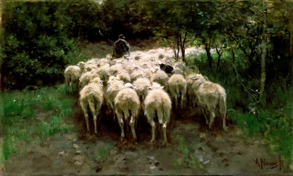 Schapen in het bos, 19e eeuw