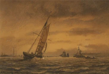 Talloze zeilschepen op zee