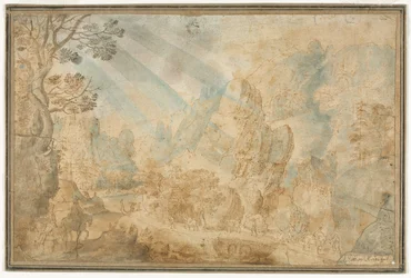 Berglandschap met figuren