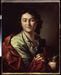 Portret van de acteur Fedor Volkov, oprichter van het eerste Russische theater