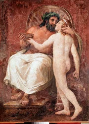 Jupiter en Ganymedes (fresco op doek door Anton Raphael Mengs, 18e eeuw)