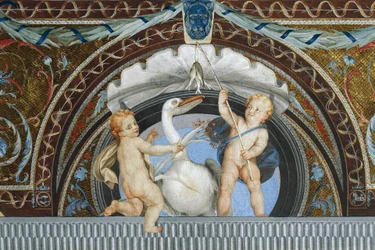 Putti met een pelikaan, (detail) door Anton Raphael Mengs