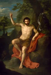 De heilige Johannes de Doper predikt in de woestijn