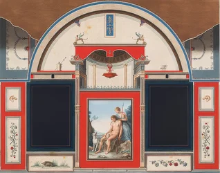 Muurschildering van een Romeins huis op het terrein van de Villa Negroni in Rome, Venus en de gewonde Adonis