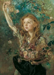 De rozenplukker, ca.1882-84 (olieverf op doek)