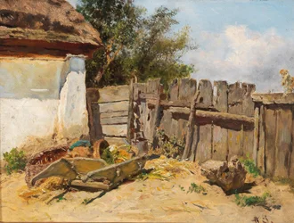 In de boerderijtuin