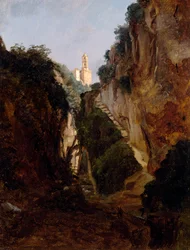 Rotskloof in Sorrento, door Anton Sminck Pitloo, Nederland, 20e eeuw