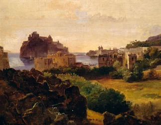 Uitzicht op Ischia met kasteel