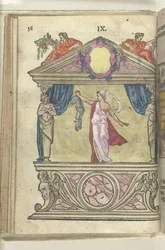Toneel met personificatie van de Grootmoedigheid (Magnanimitas), 1578