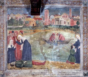 Leven van St. Francesca Romana: Een man wordt door de heilige tot leven gewekt na verdrinking in de Tiber