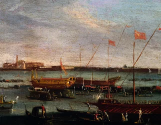 De Bucentaur bij het Lido van Venetië, School van Canaletto, Italië