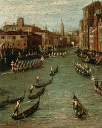 De historische regatta: gondels op het Canal Grande