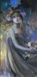Dame met bloemen