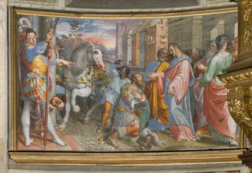 Apsis, Antonio Campi, Ontmoeting van Jezus met de centurion Cornelio 1582-84