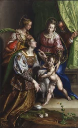 Madonna en Kind met St. Joseph, St. Catherine en St. Agnes