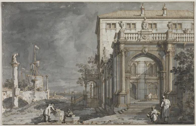 Capriccio: Een paleis met een binnenplaats aan de lagune